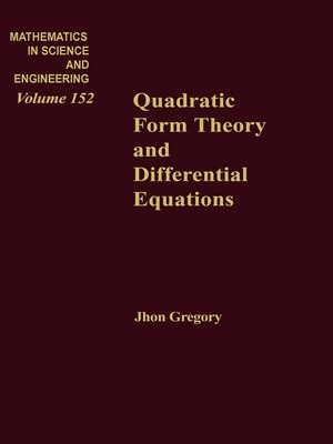 cover image of Quadratic Form Theory and Differential Equations